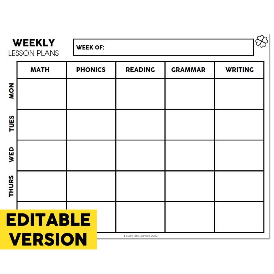 phonics lesson plan template