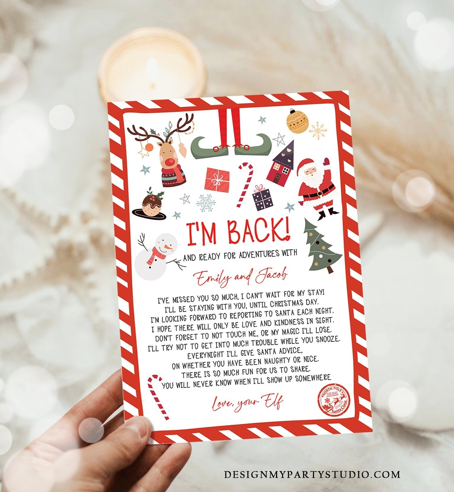 Editable Elf Arrival Letter Return Letter Christmas Elf I m Back Elf Welcome Christmas Elf Letter From Your Elf Printable Template 0496 Etsy
