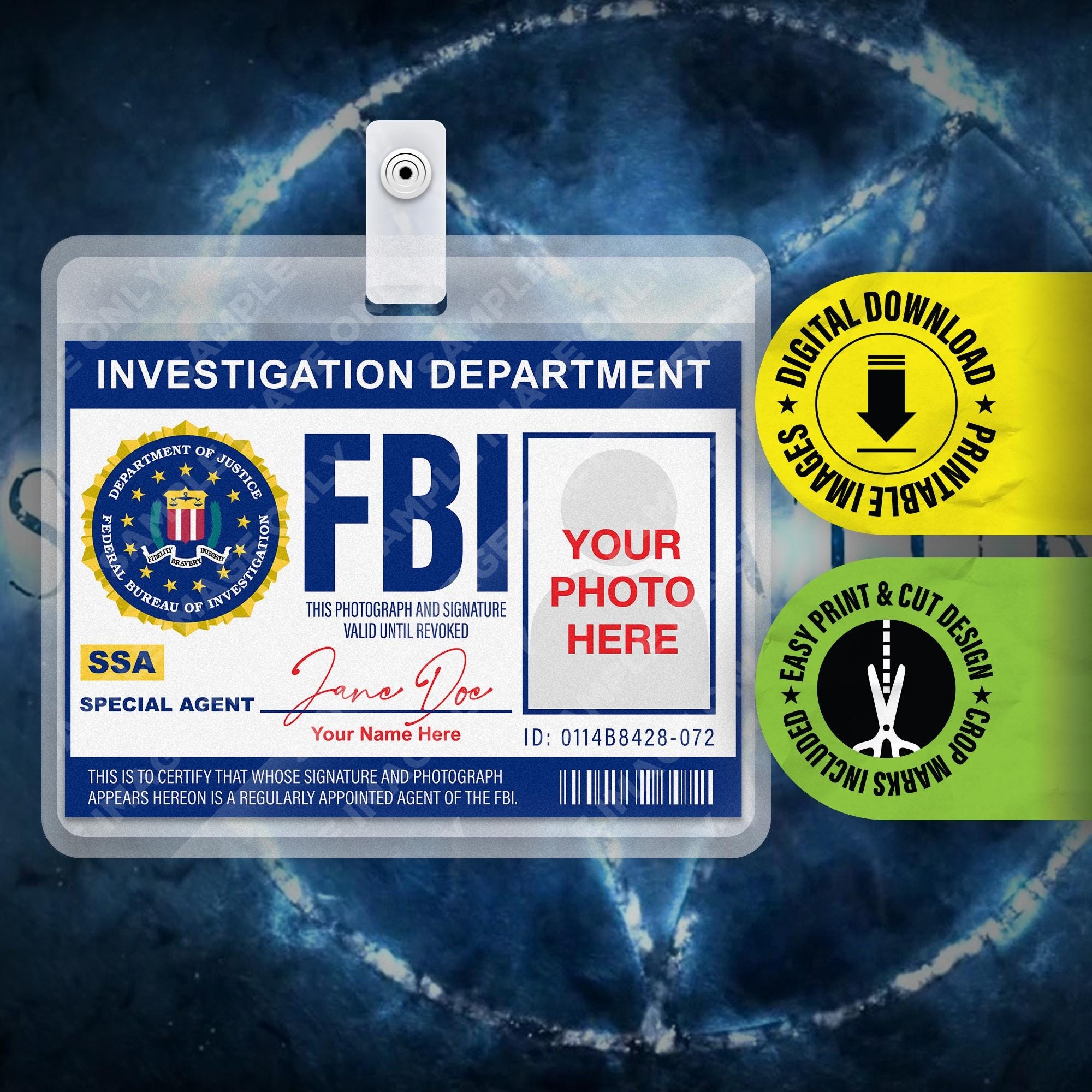 Editable Fbi Badge Etsy