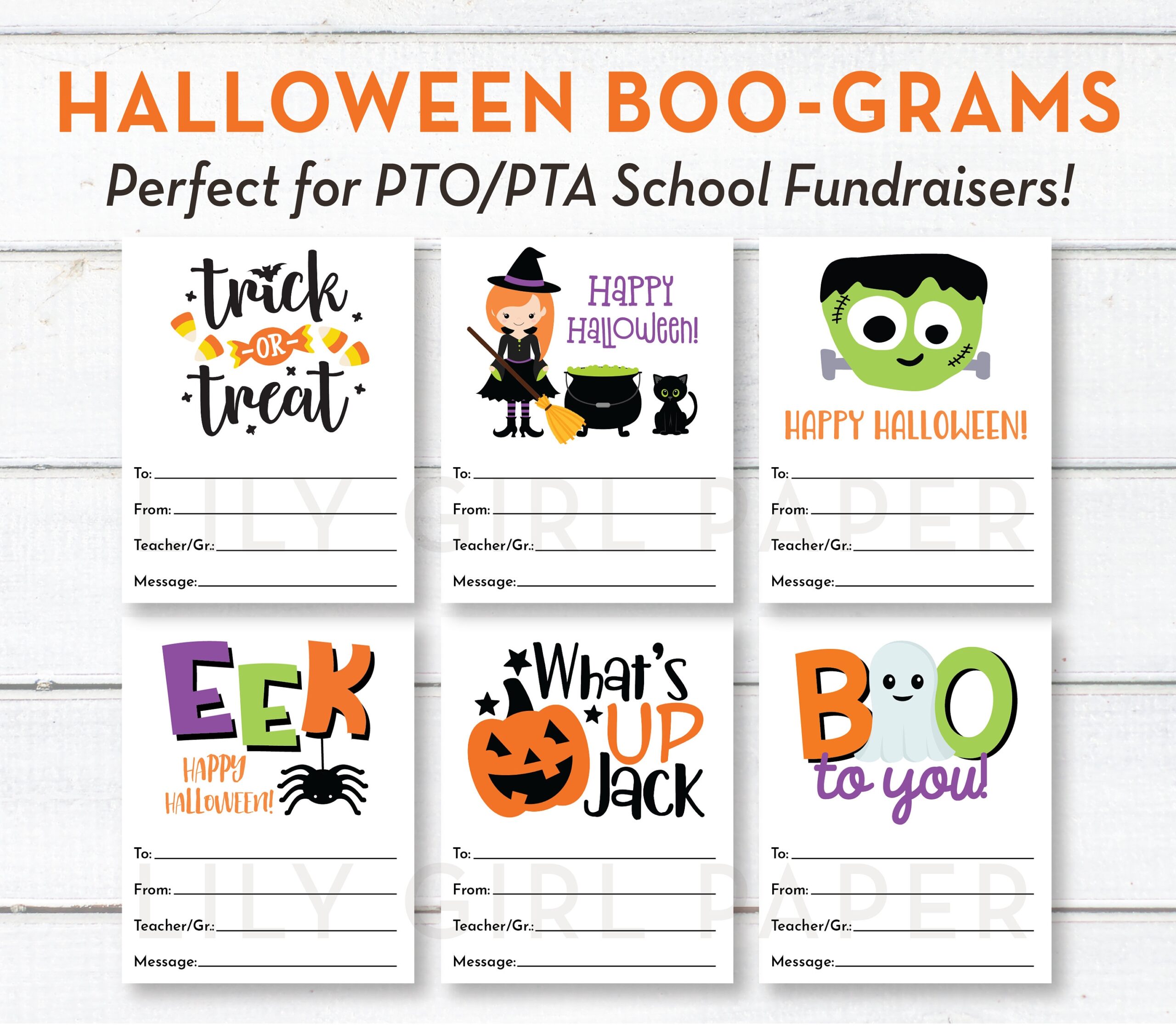 Editable Halloween Candy Grams Boo Grams INSTANT Download PTA PTO School Fundraiser Printable Friendly Halloween Messages For Students Etsy
