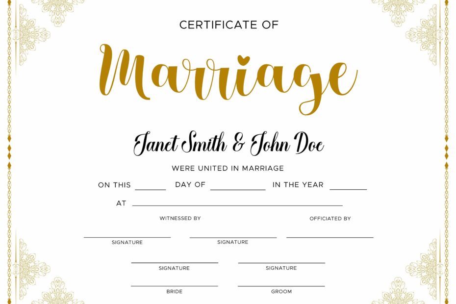 Editable Marriage Certificate Editable Printable Wedding Certificate Template Elegant Certificate Of Marriage