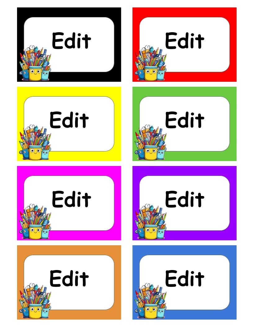 free printable crayon name tag template