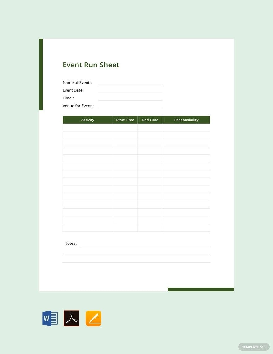 event run of show template google sheets