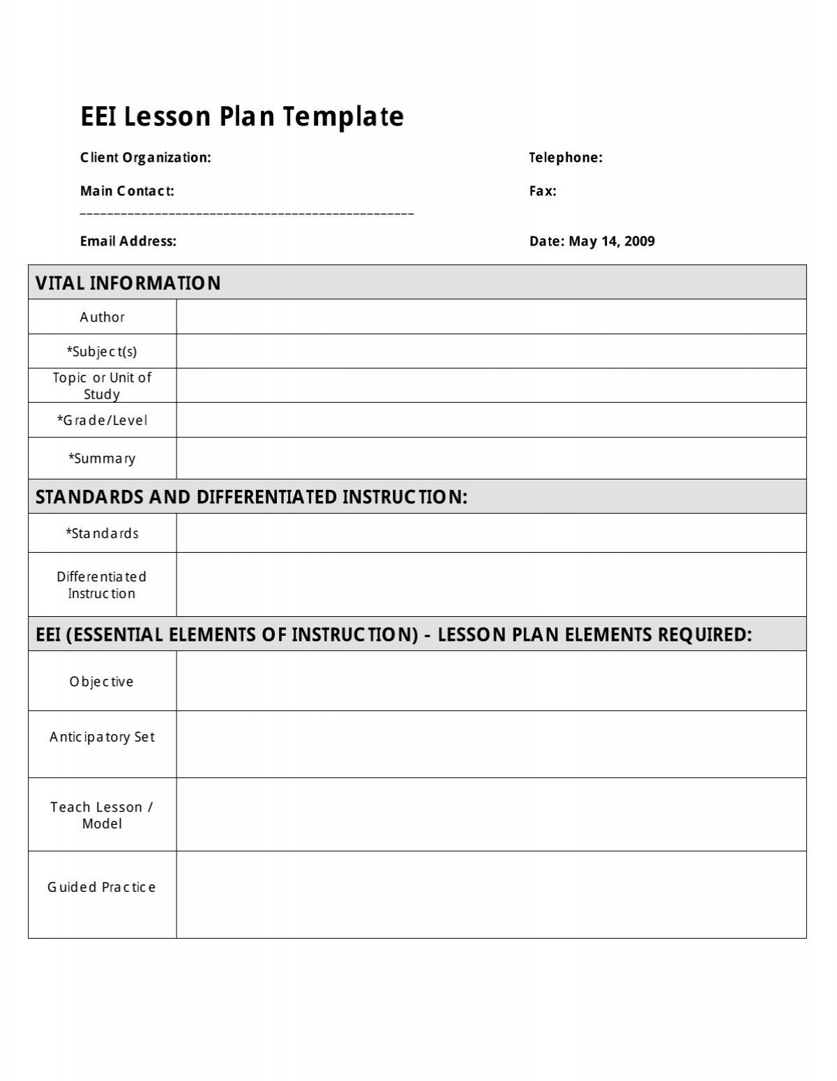 EEI Lesson Plan Template