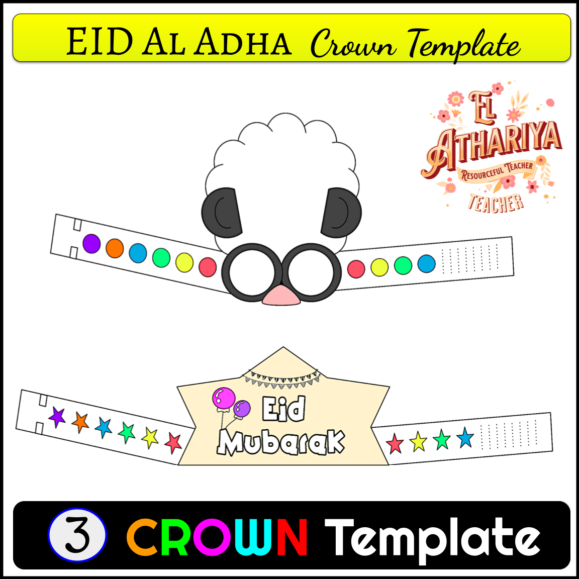 Eid Al Adha Hajj Craft U0026 Puzzle Crown Template U0026 Cards Sunnah Of 