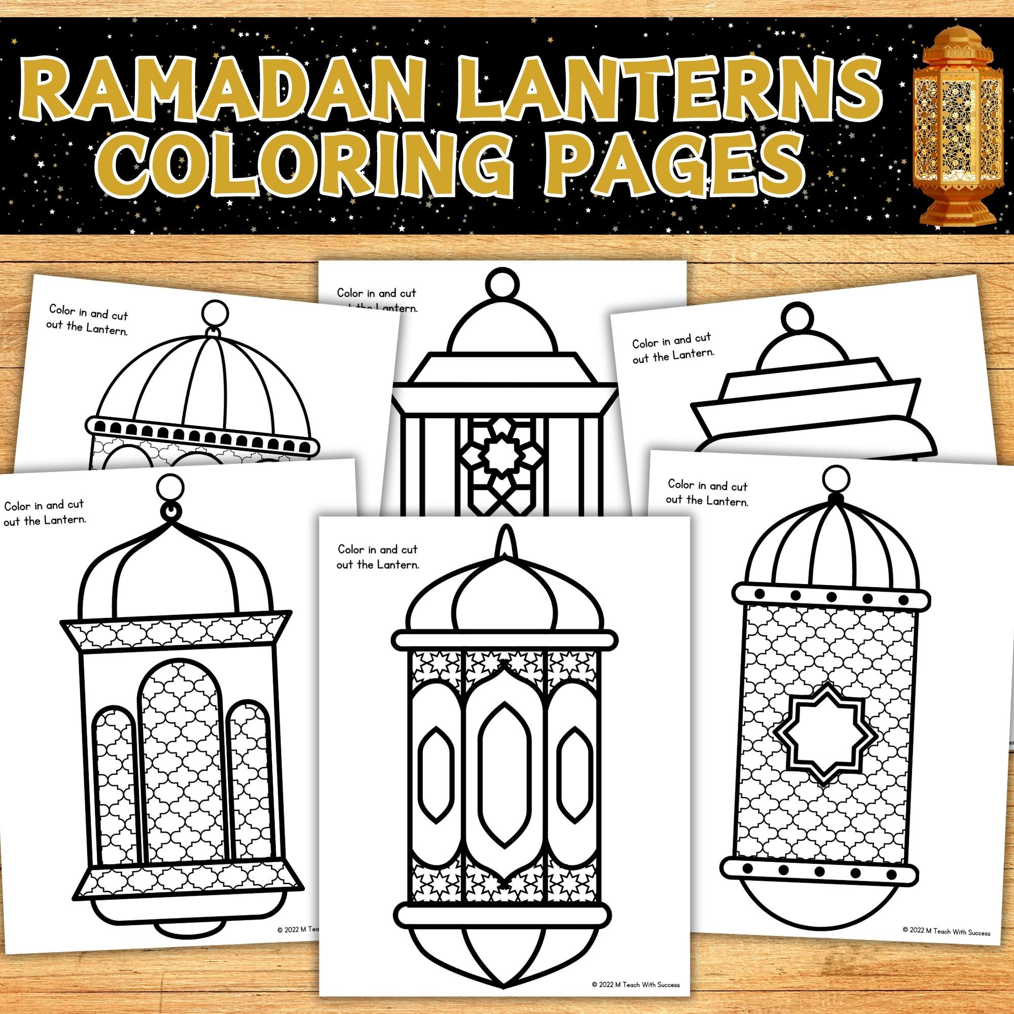 Eid Al adha U0026 Ramadan Lanterns Coloring Pages Lantern Template 