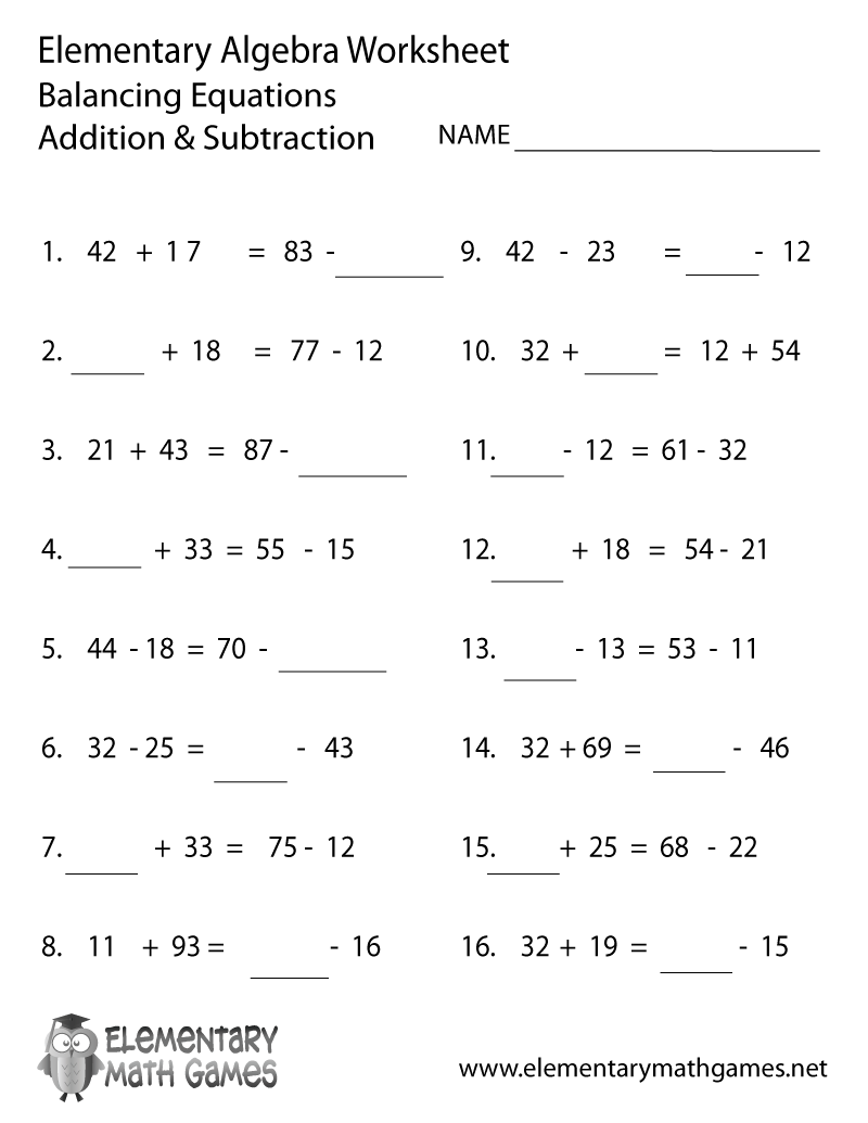 balancing equations worksheet