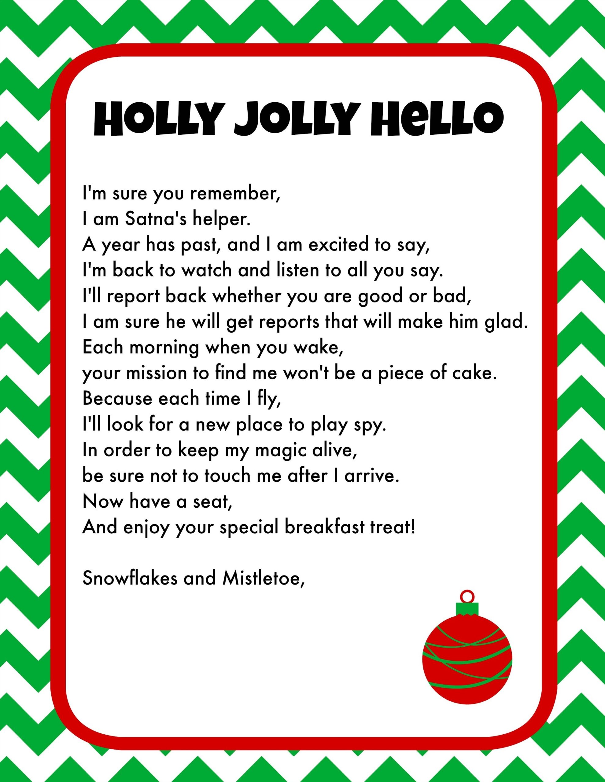 Elf On The Shelf Breakfast Ideas Printable Letter U0026 Christmas PJs
