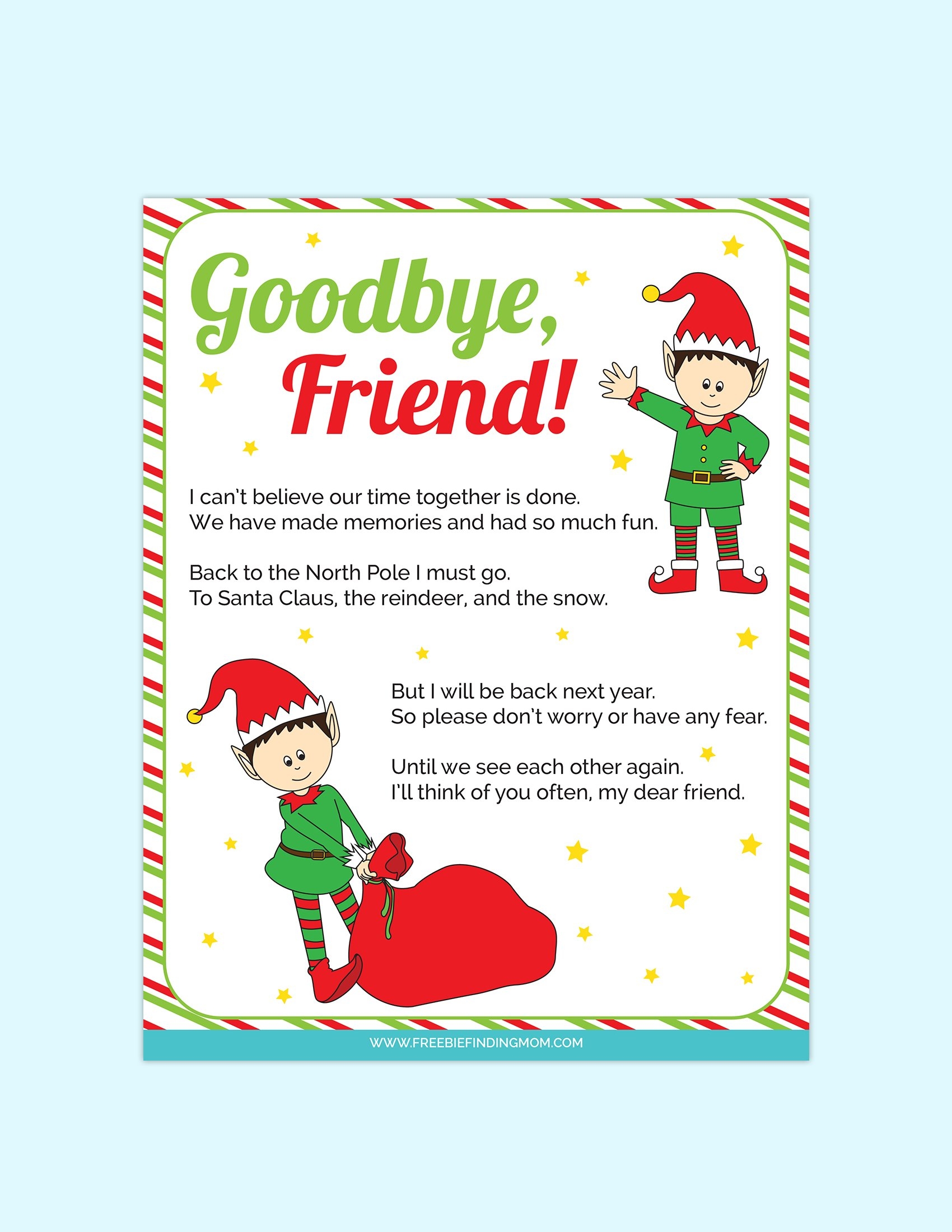 elf on shelf free printables