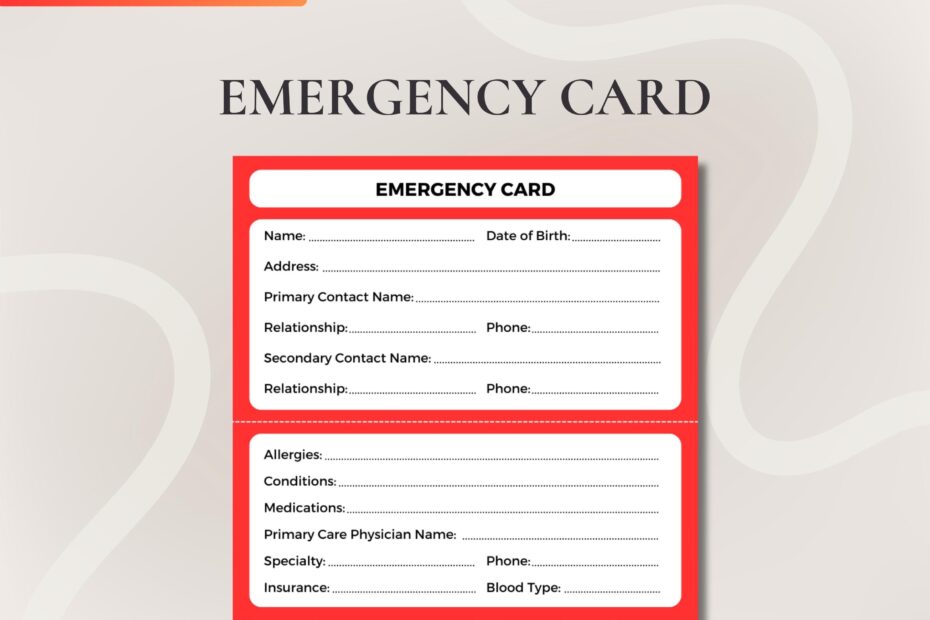 Emergency Contact Card Template Printable Emergency Wallet Card In Case Of Emergency Card Emergency Medical Card For Children ICE Card Etsy