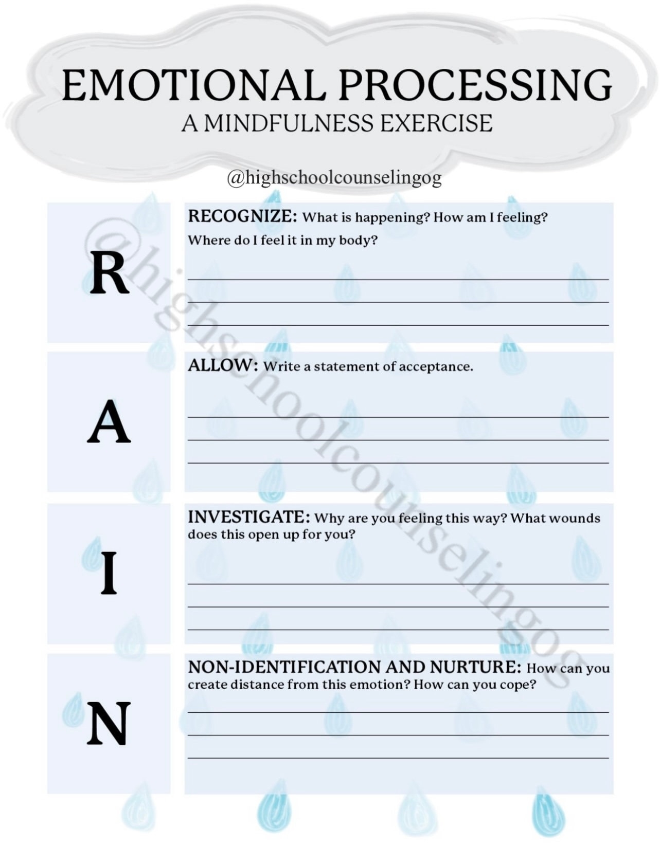 Emotional Regulation U0026 Processing Worksheet Emotional Regulation For Counseling Or Therapy Group Counseling Or Group Therapy Etsy