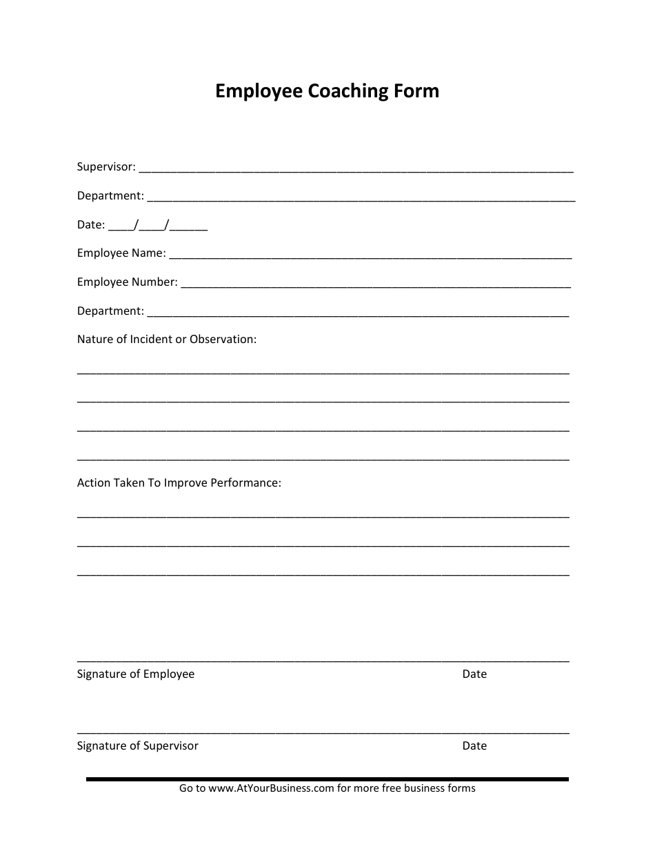 Employee Coaching Form Fill Out Sign Online And Download PDF 