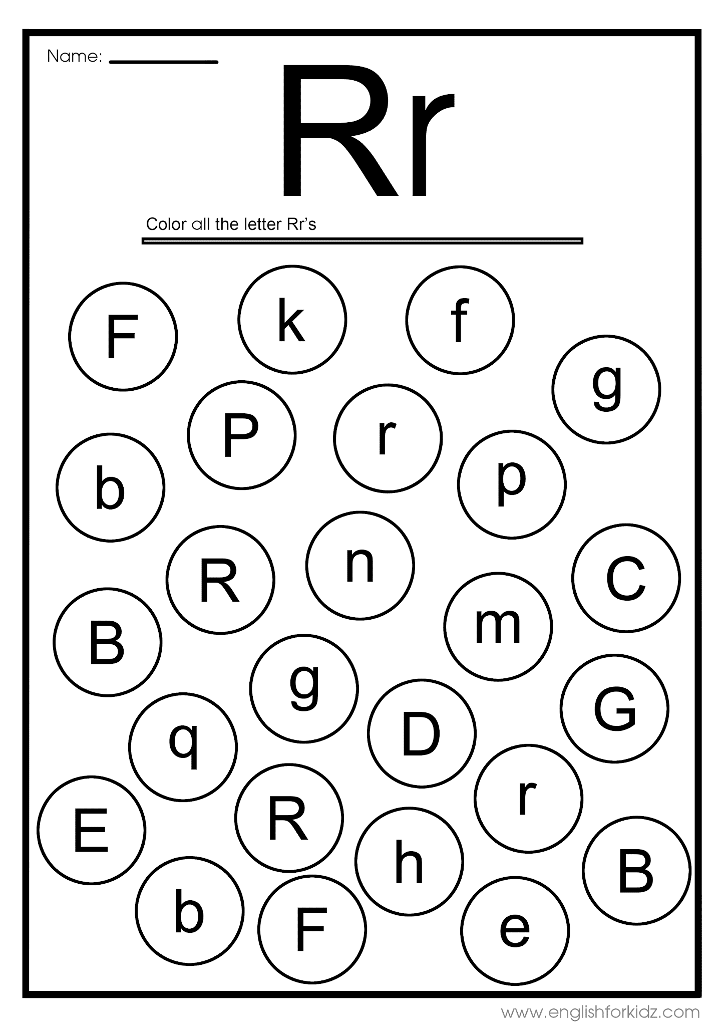 English For Kids Step By Step Letter R Worksheets Flash Cards 