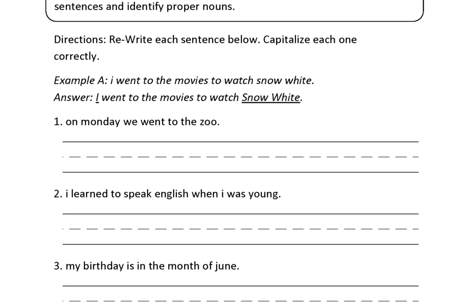 Englishlinx Capitalization Worksheets