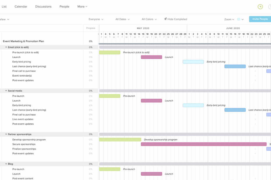 Event Marketing Plan U0026 Timeline Template TeamGantt