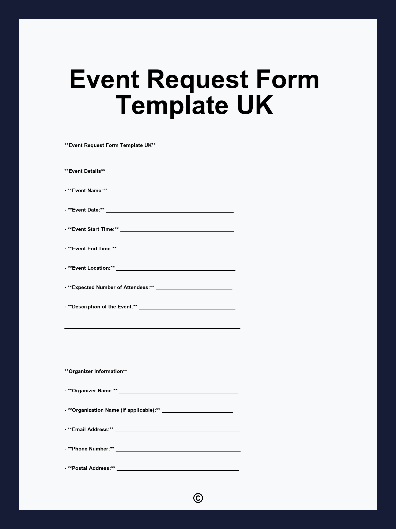event request form template word