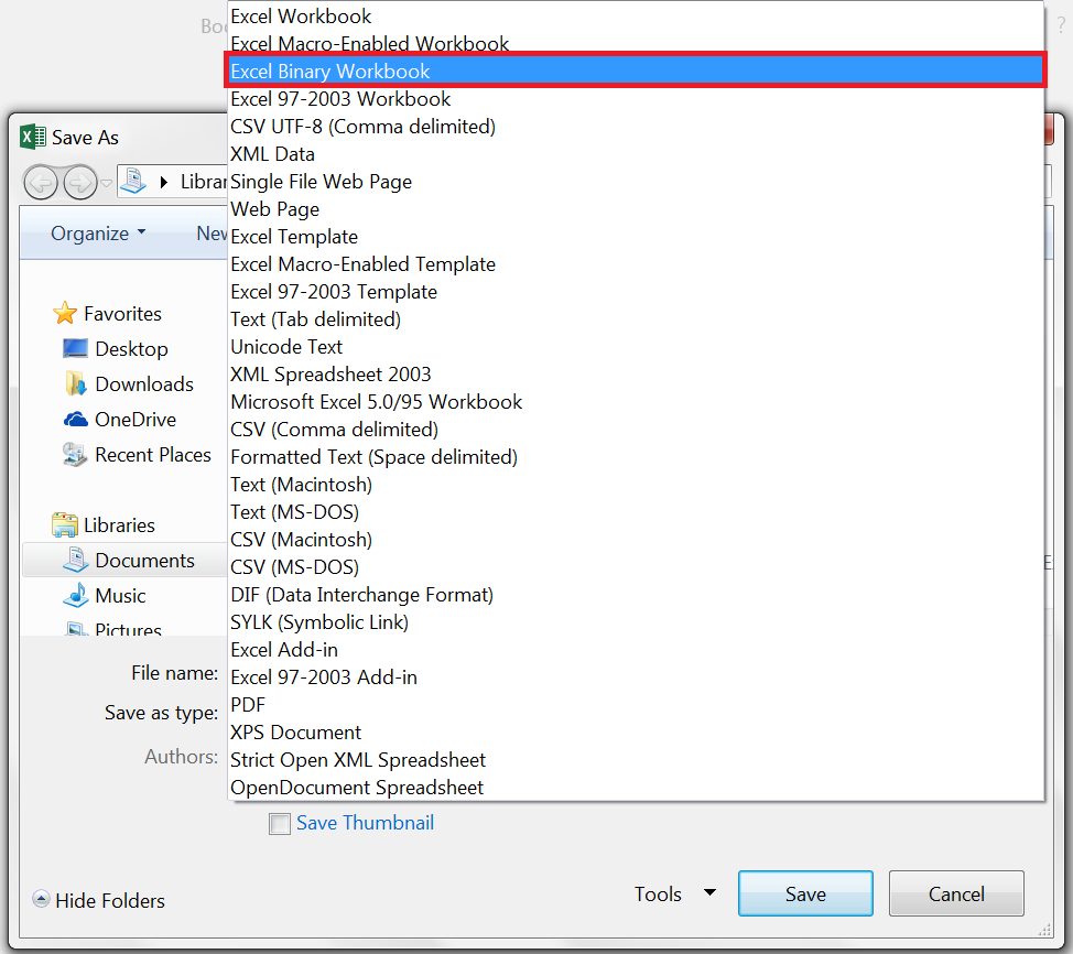 Excel Binary Workbook XLSB File Format