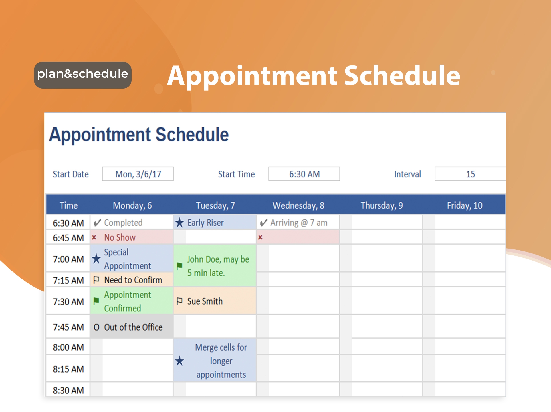 EXCEL Of Fresh Appointment Schedule xlsx WPS Free Templates