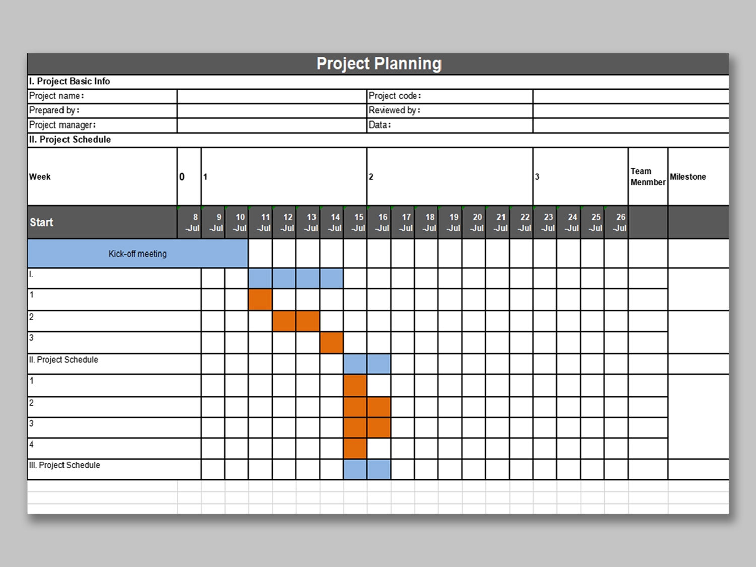 project plan template for excel