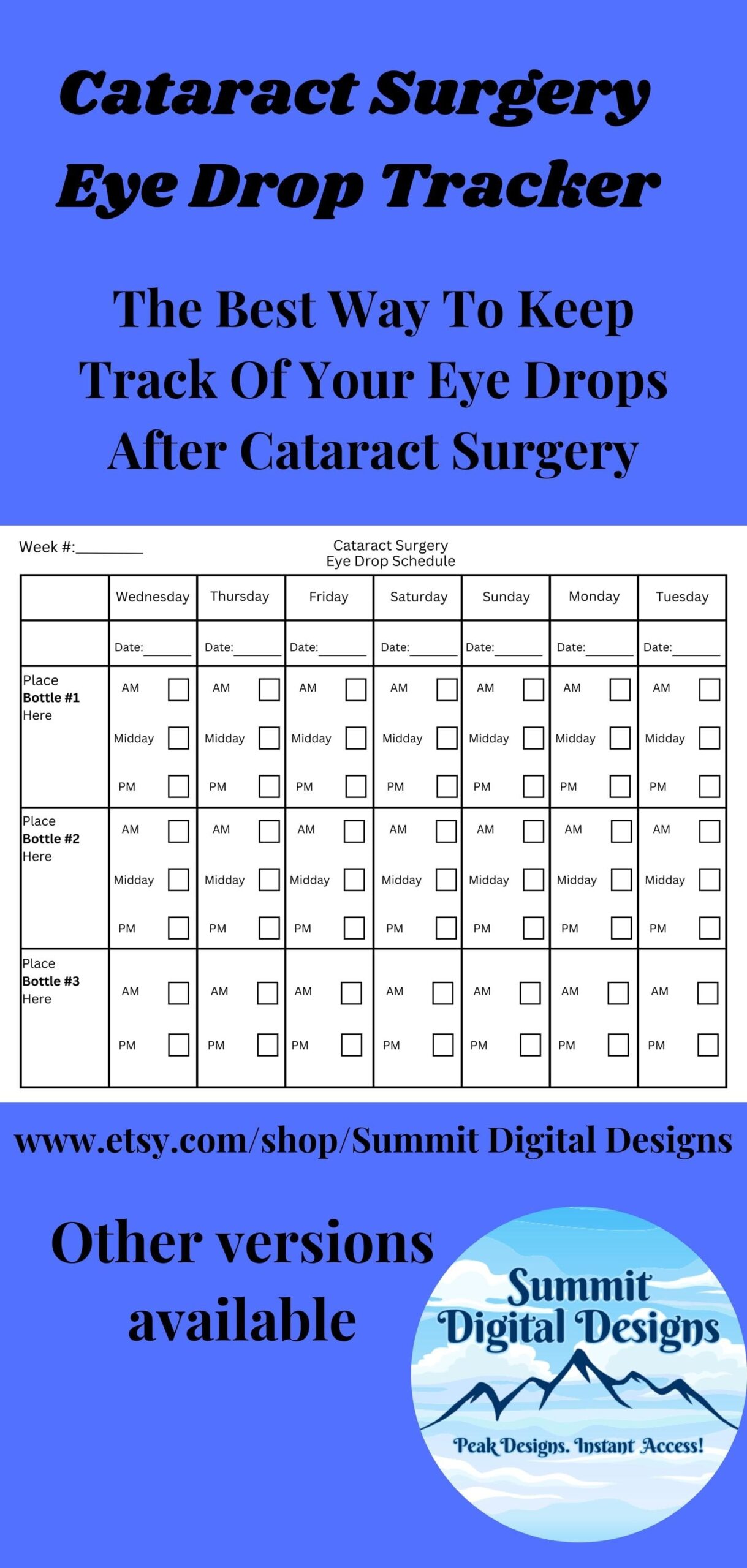 Eyedrop Cataract Surgery Eye Drop Tracker Eye Drop Schedule For Cataract Surgery Printable Medication Tracker Medical Tracker Eyedrops Etsy UK
