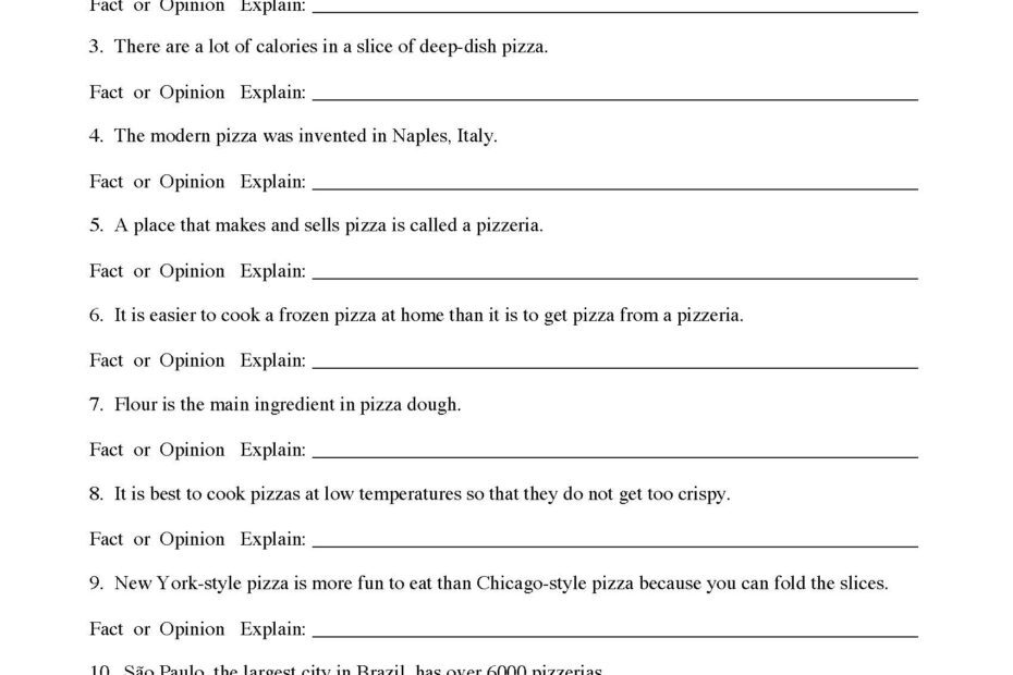 Fact And Opinion Worksheets Reading Comprehension