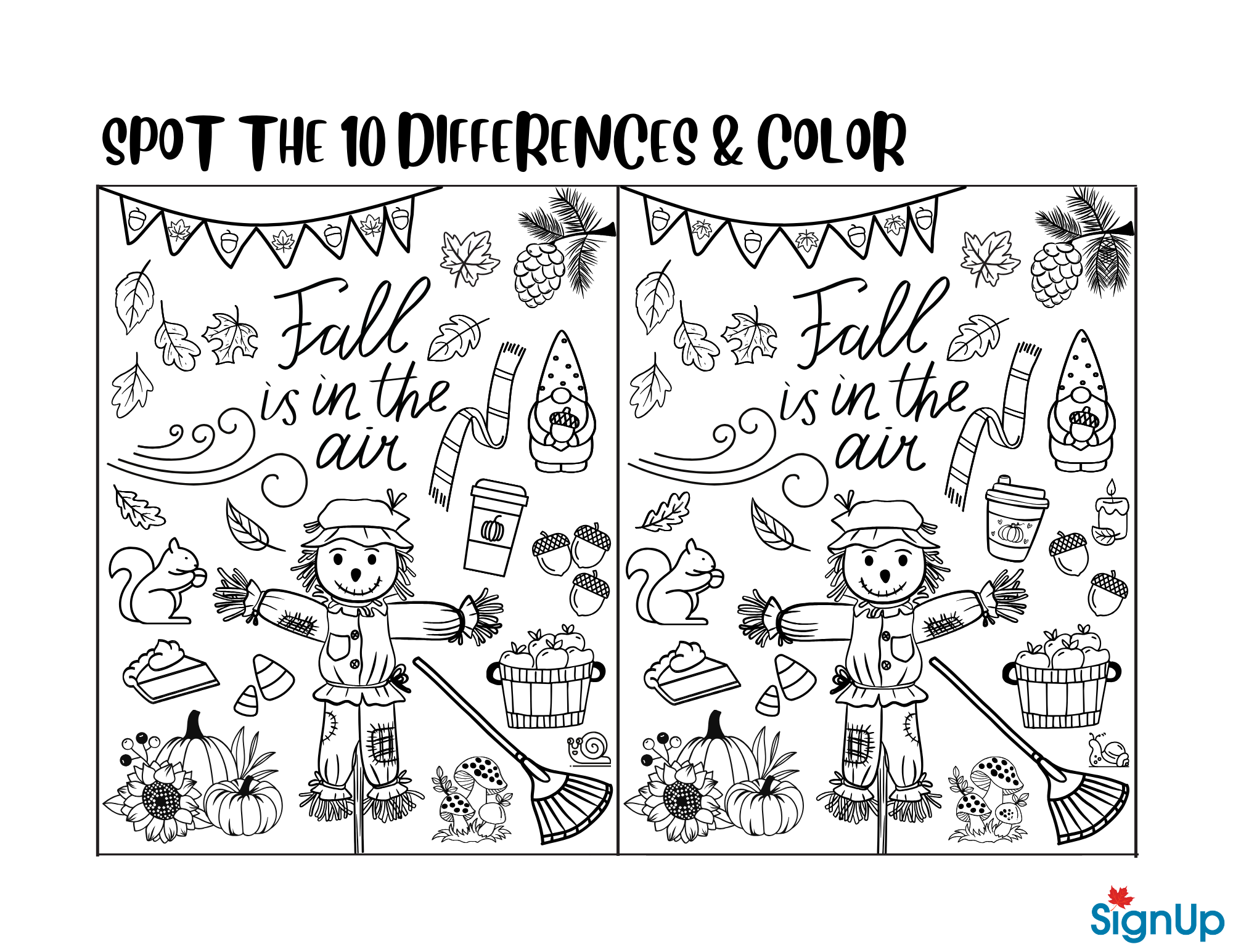 free printable fall activity sheets