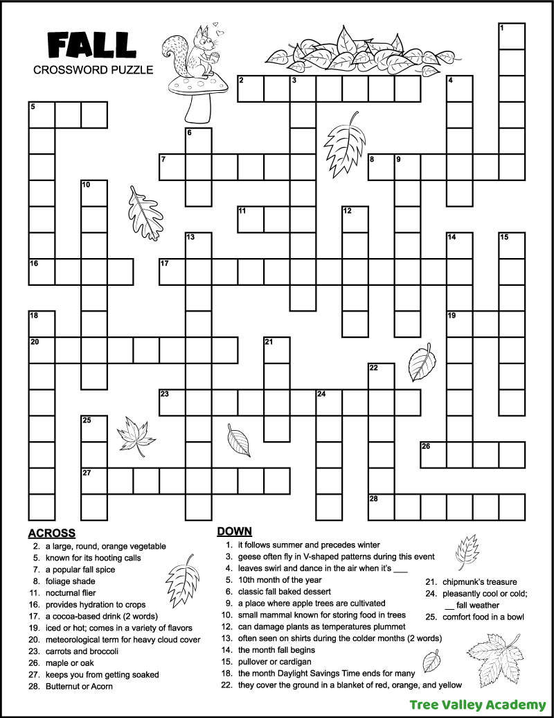 crossword puzzles for adults printable