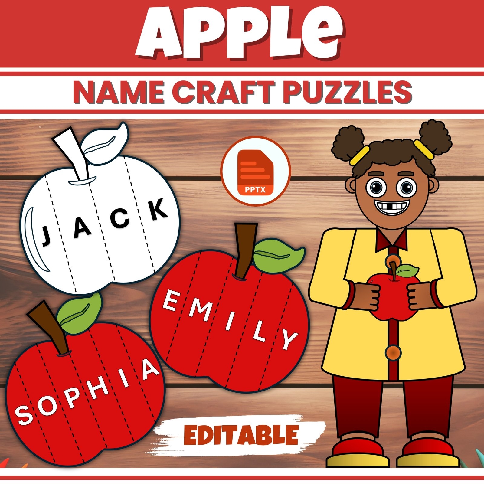 apple name puzzle template