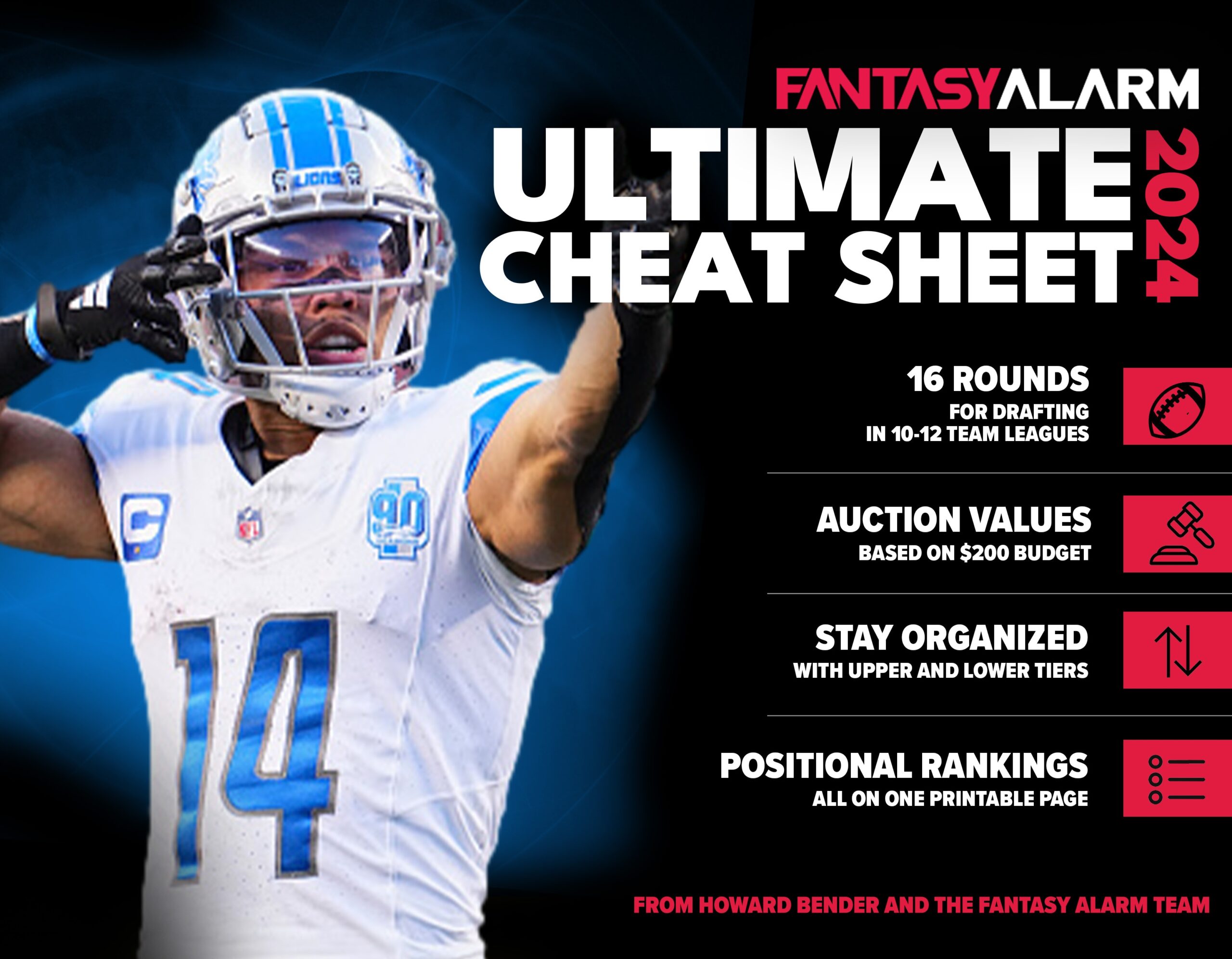 fantasy football printable cheat sheet