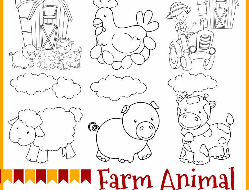 Farm Animal Printable Colouring Pages Messy Little Monster