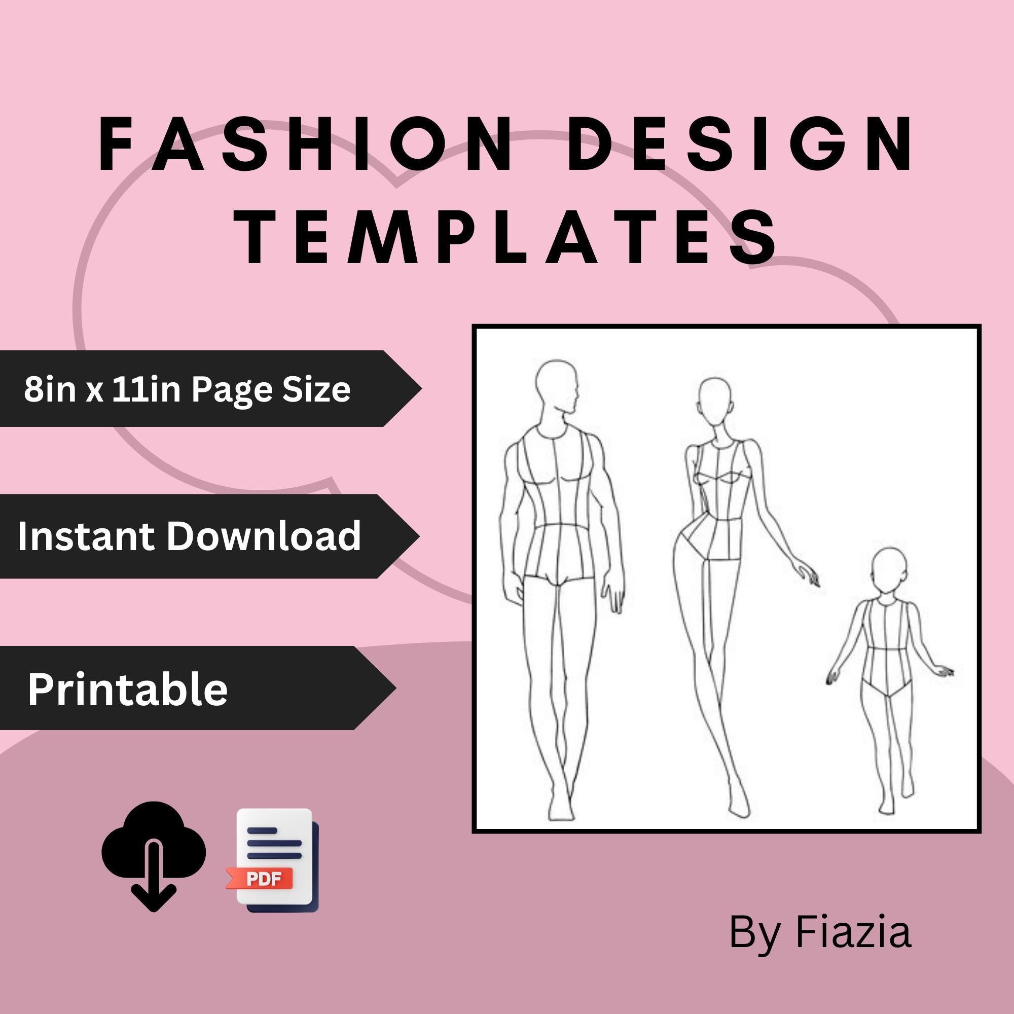 FASHION DESIGN CROQUIS Fashion Template Woman s Silhouette 