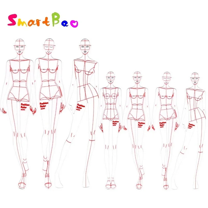Fashion Figure Drawing Ruler Fashion Line Drawing Human Dynamic Template For Clothing Design Humanoid Template Set AliExpress