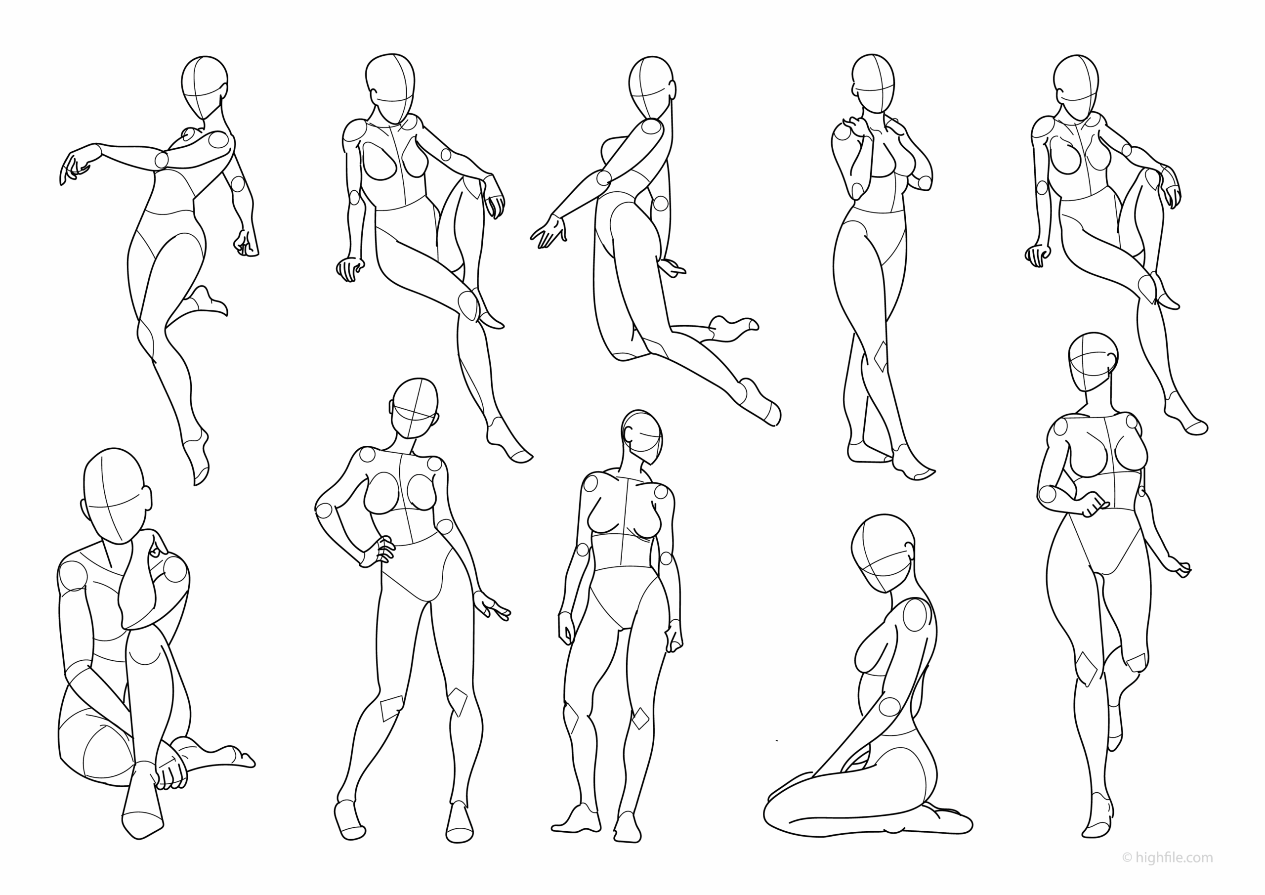 body template drawing female