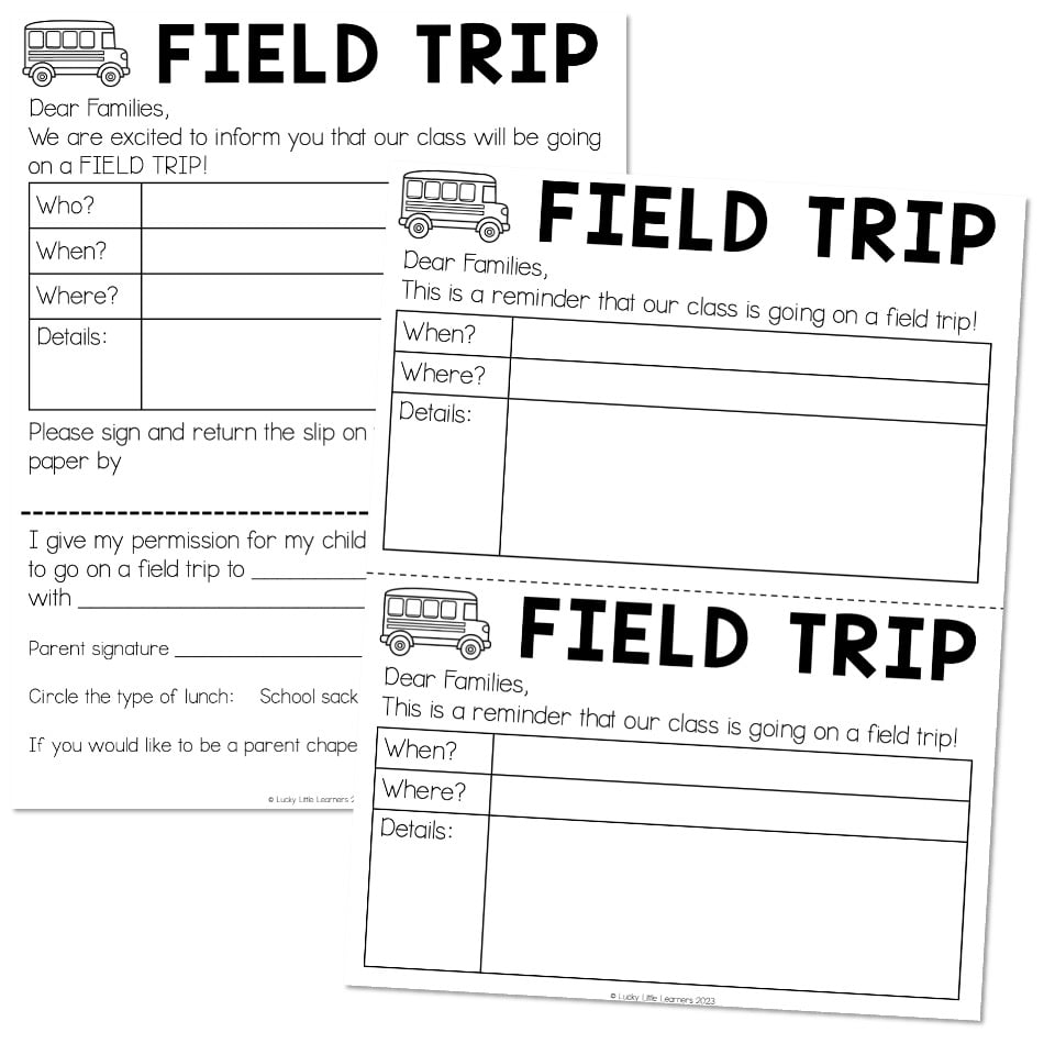 printable field trip permission slip template