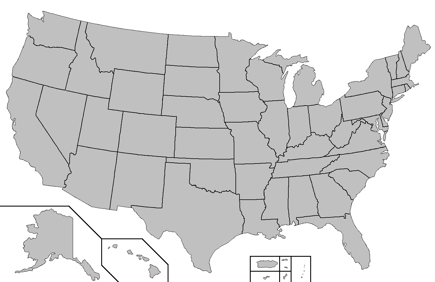 printable blank us map with states