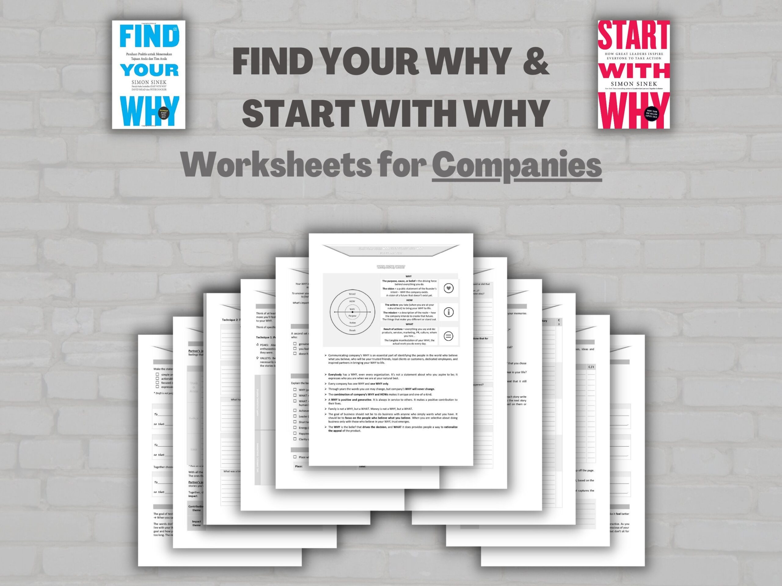 Find Your WHY U0026 Start With WHY Worksheets For Companies Etsy