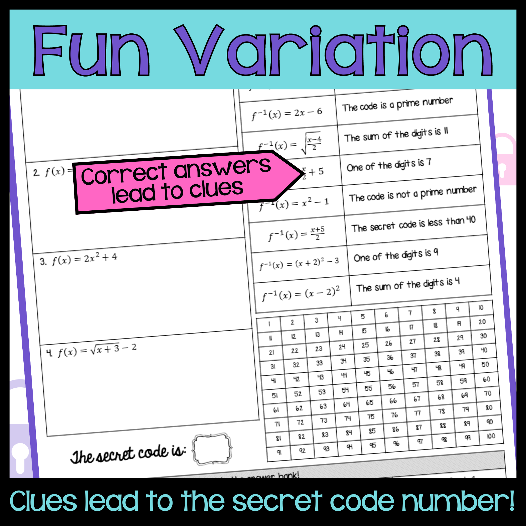 inverse functions worksheet