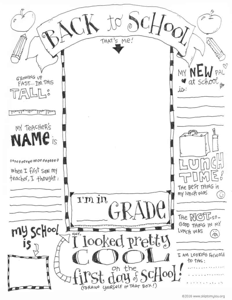 First Day Of School Coloring Pages Skip To My Lou