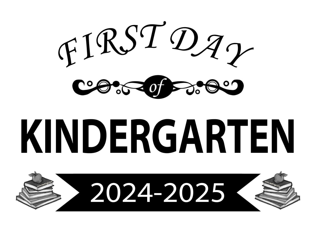 First Day Of School Signs FREE Printable Black And White 