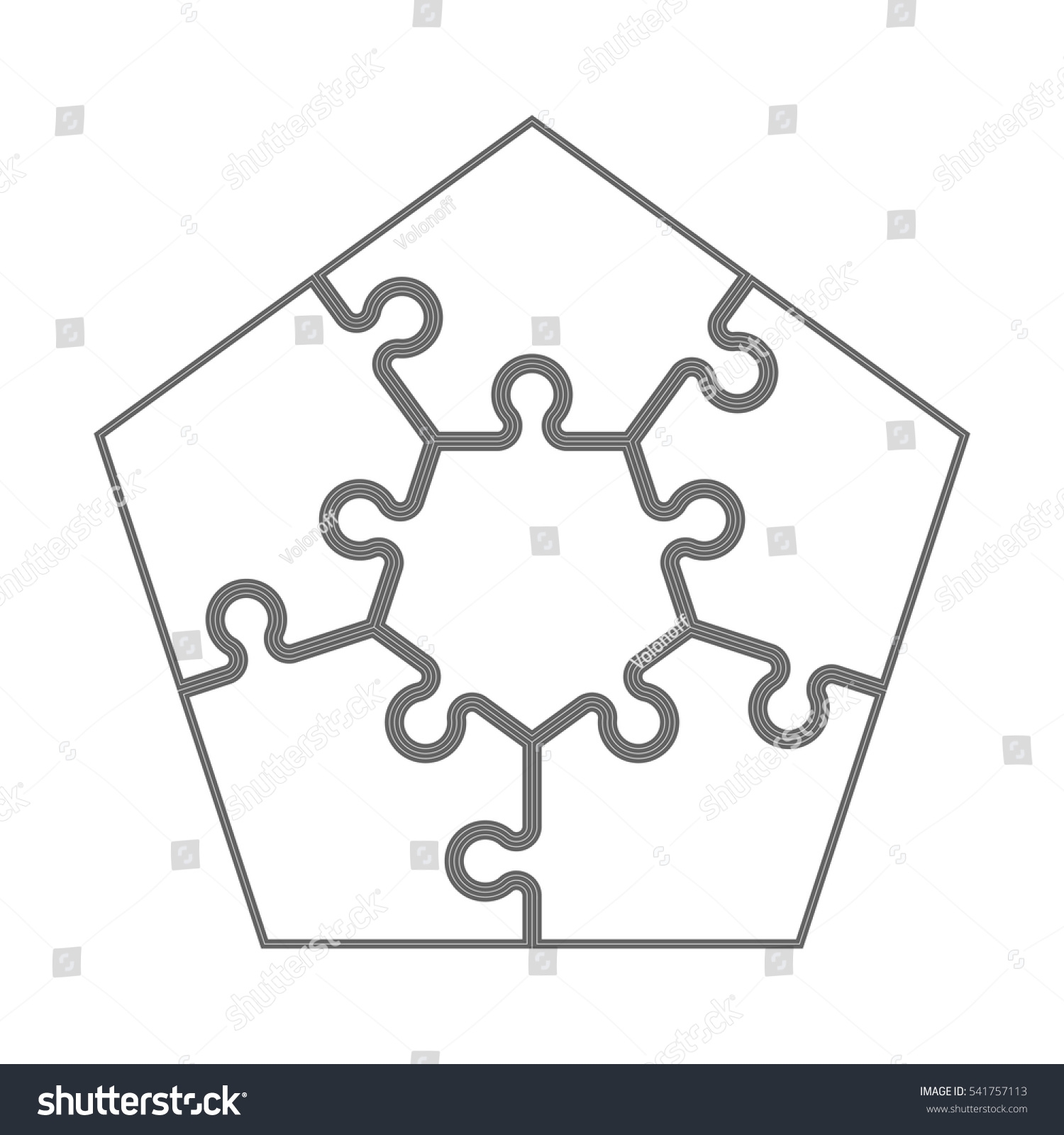 Five Piece Puzzle Business Presentation Circle Stock Vector Royalty Free 541757113 Shutterstock
