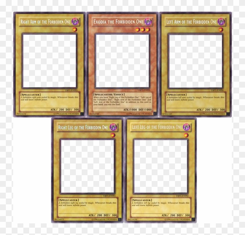 Five Pieces Of Exodia Template Exodia The Forbidden One Meme Template HD Png Download 750x725 3832465 PngFind