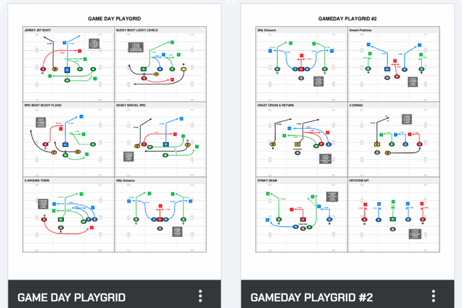 Flag Football PlayGrids U0026 Wristband Sheets FirstDown PlayBook