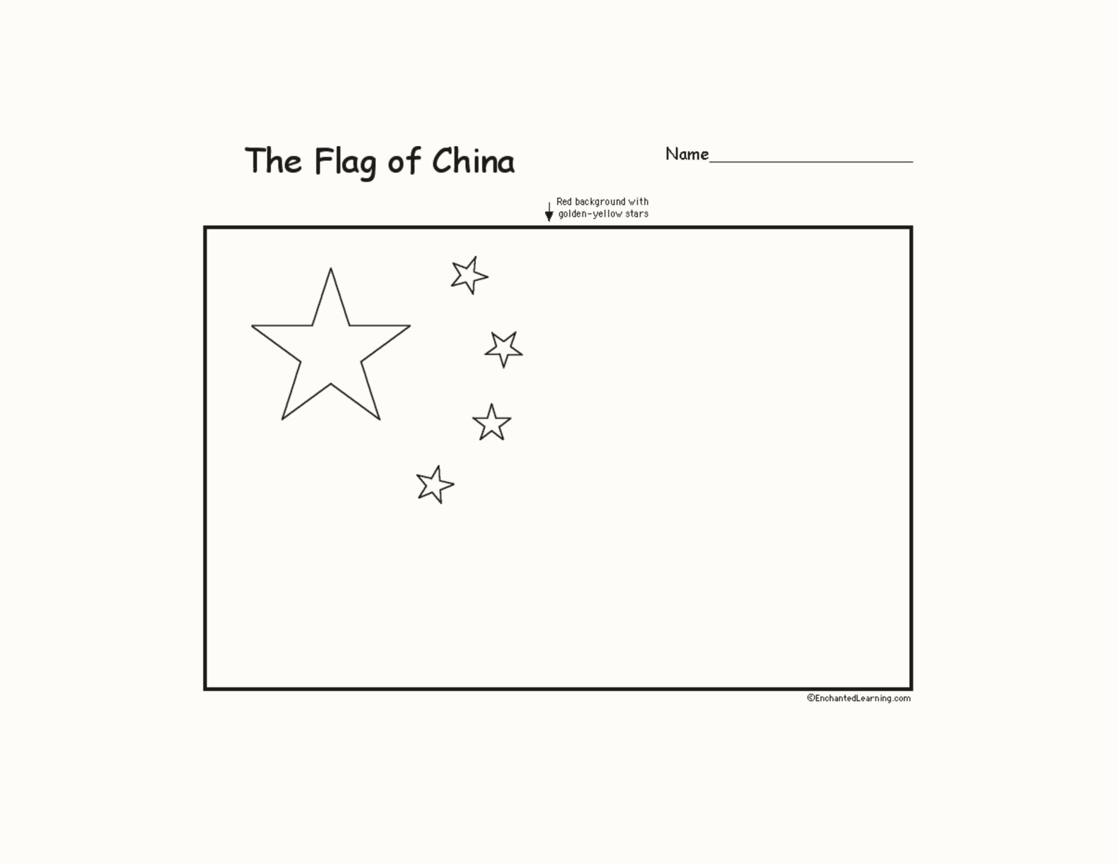 china flag coloring page