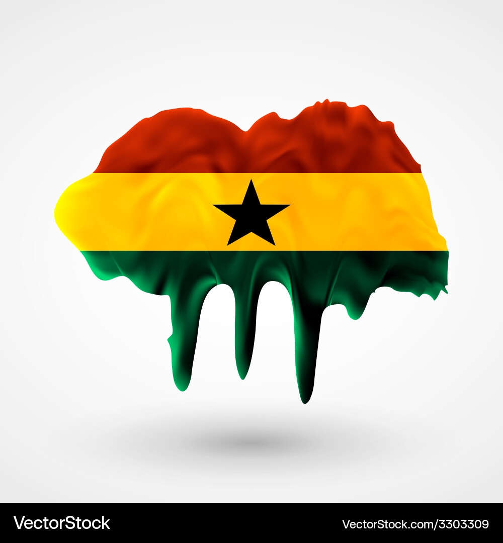 Flag Of Ghana Painted Colors Royalty Free Vector Image