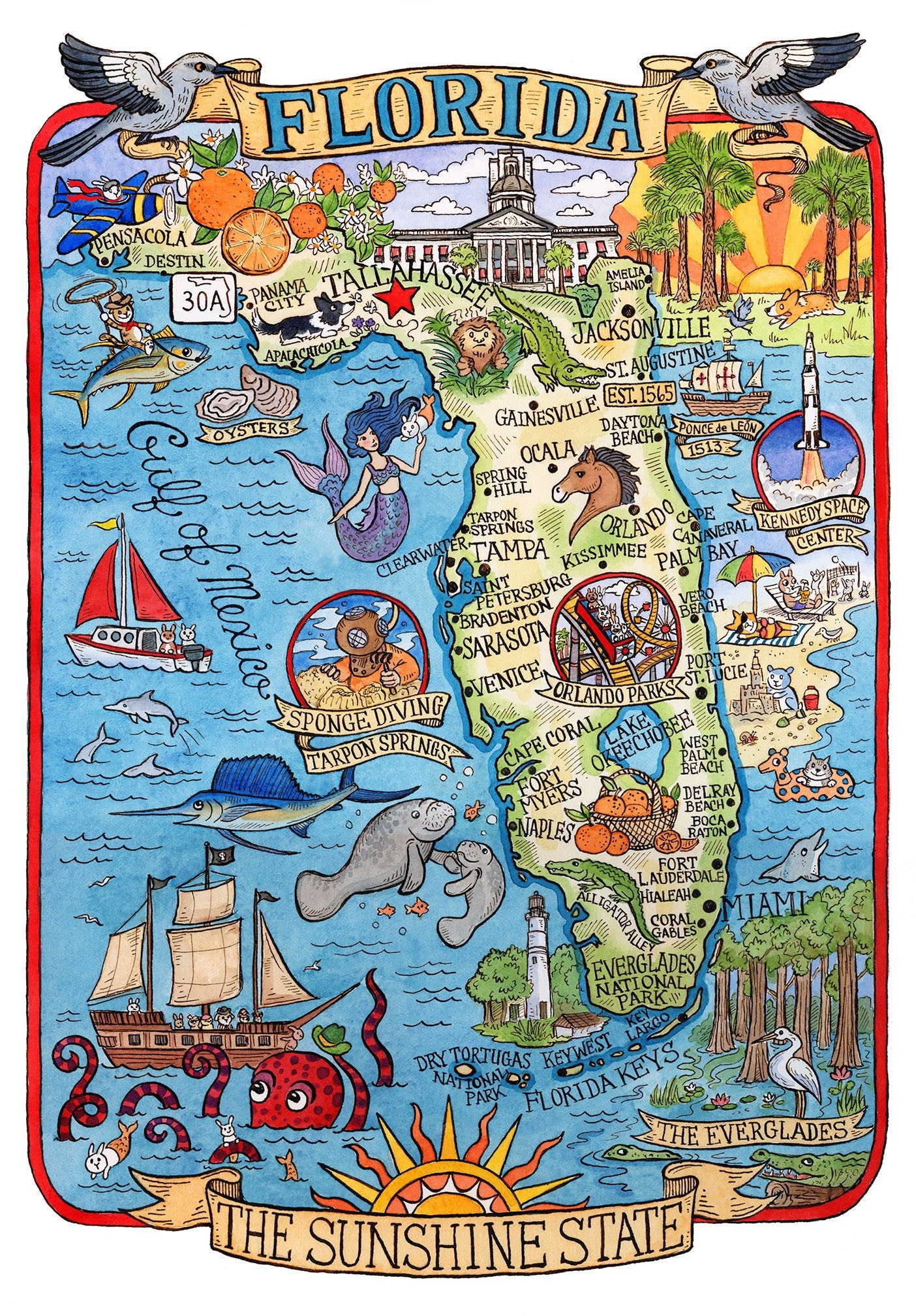 florida state map printable