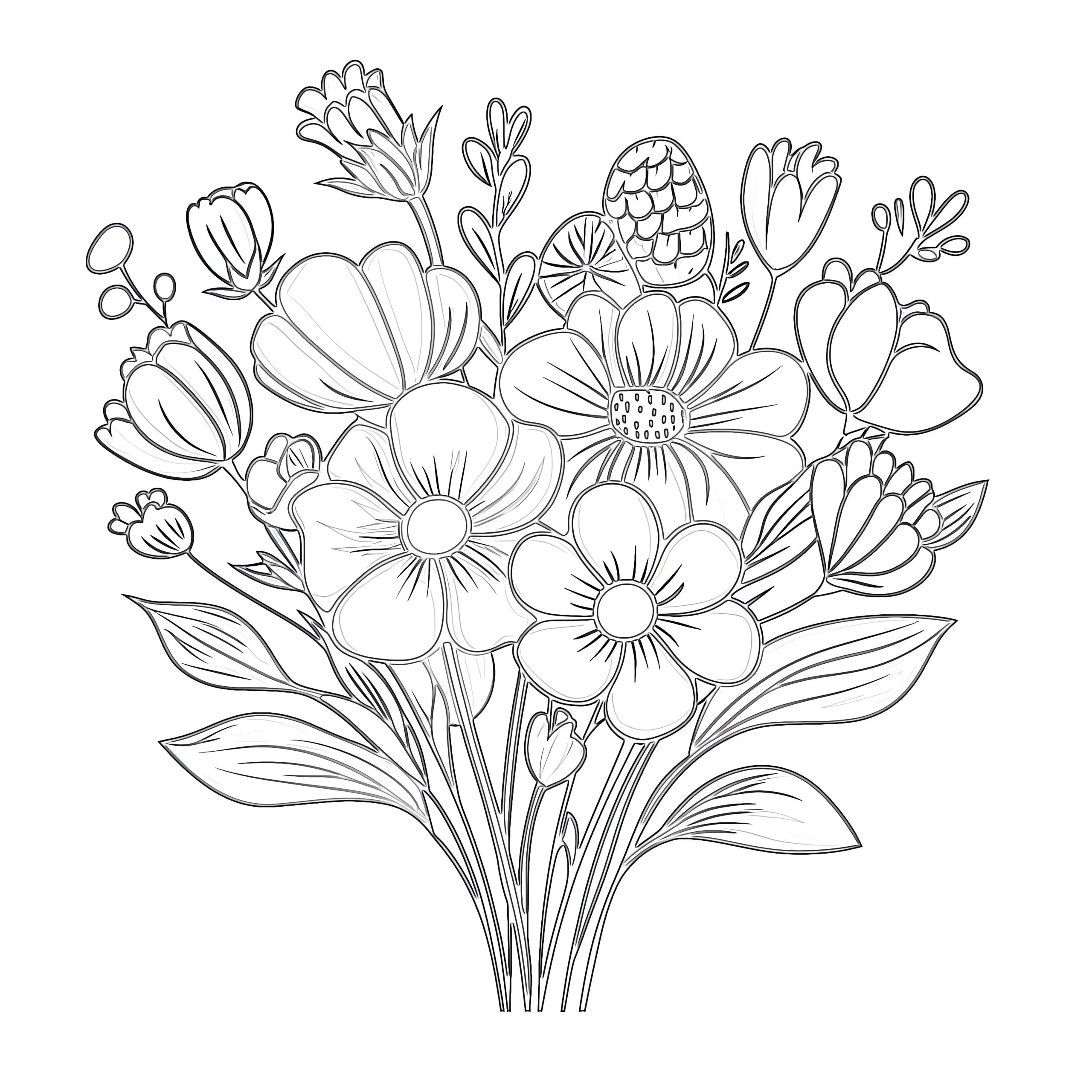 flowers colouring printable