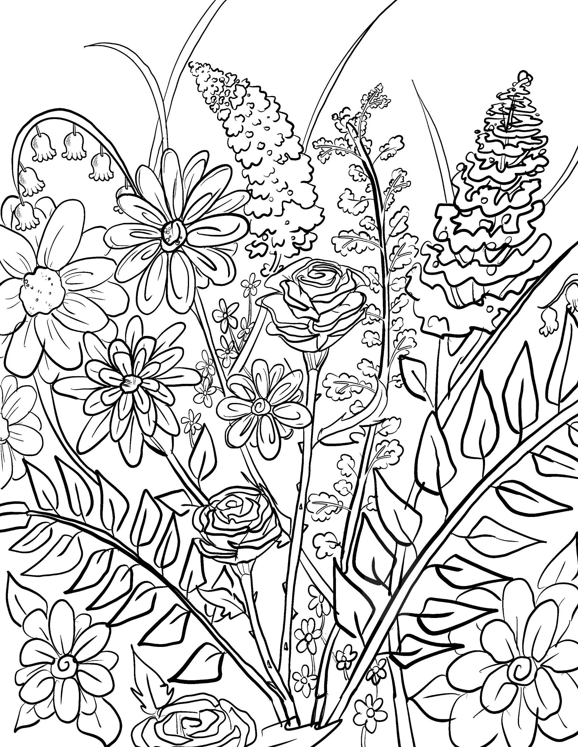printable flower coloring pages free