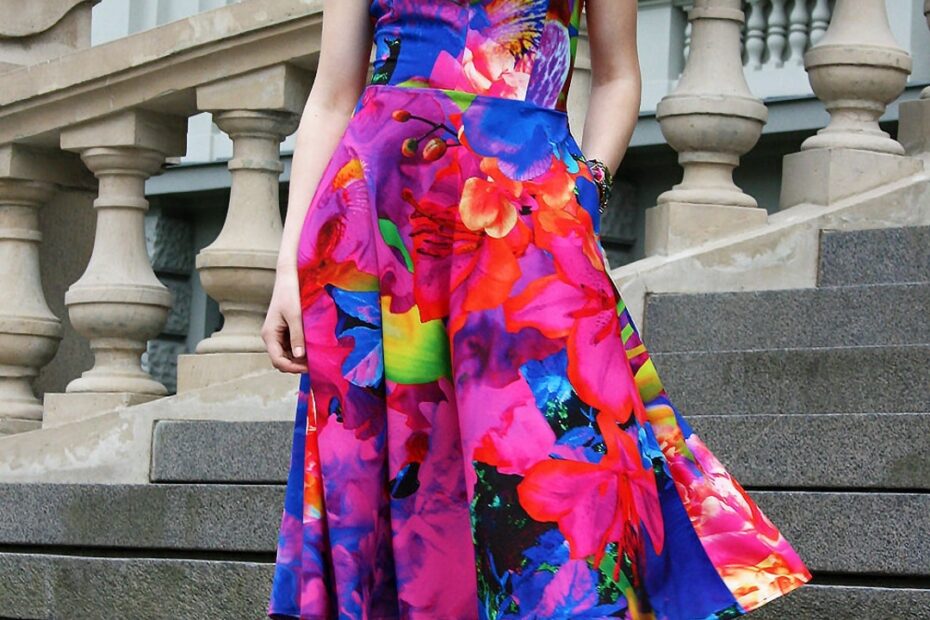 Flowers Dress Formal Dress Women Dress Colorful Dress Floral Dress Cocktail Dress Bohemian Dress Midi Dress Summer Dress Etsy