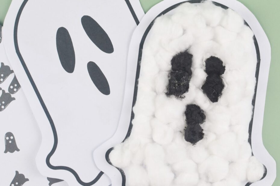 Fluffy Ghost Craft For Kids FREE Ghost Template Play Party Plan