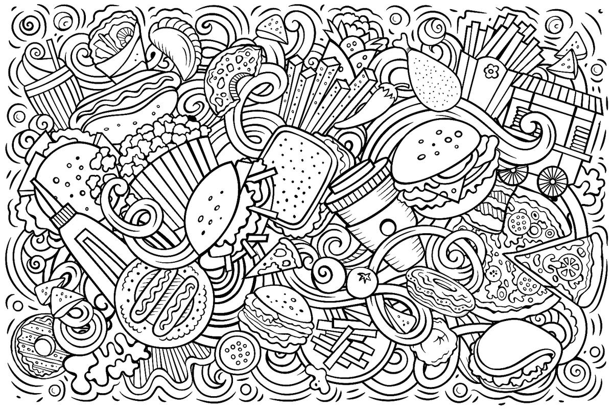 food coloring pages printable